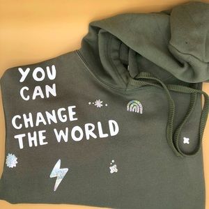 You can change the world - cropped hoodie